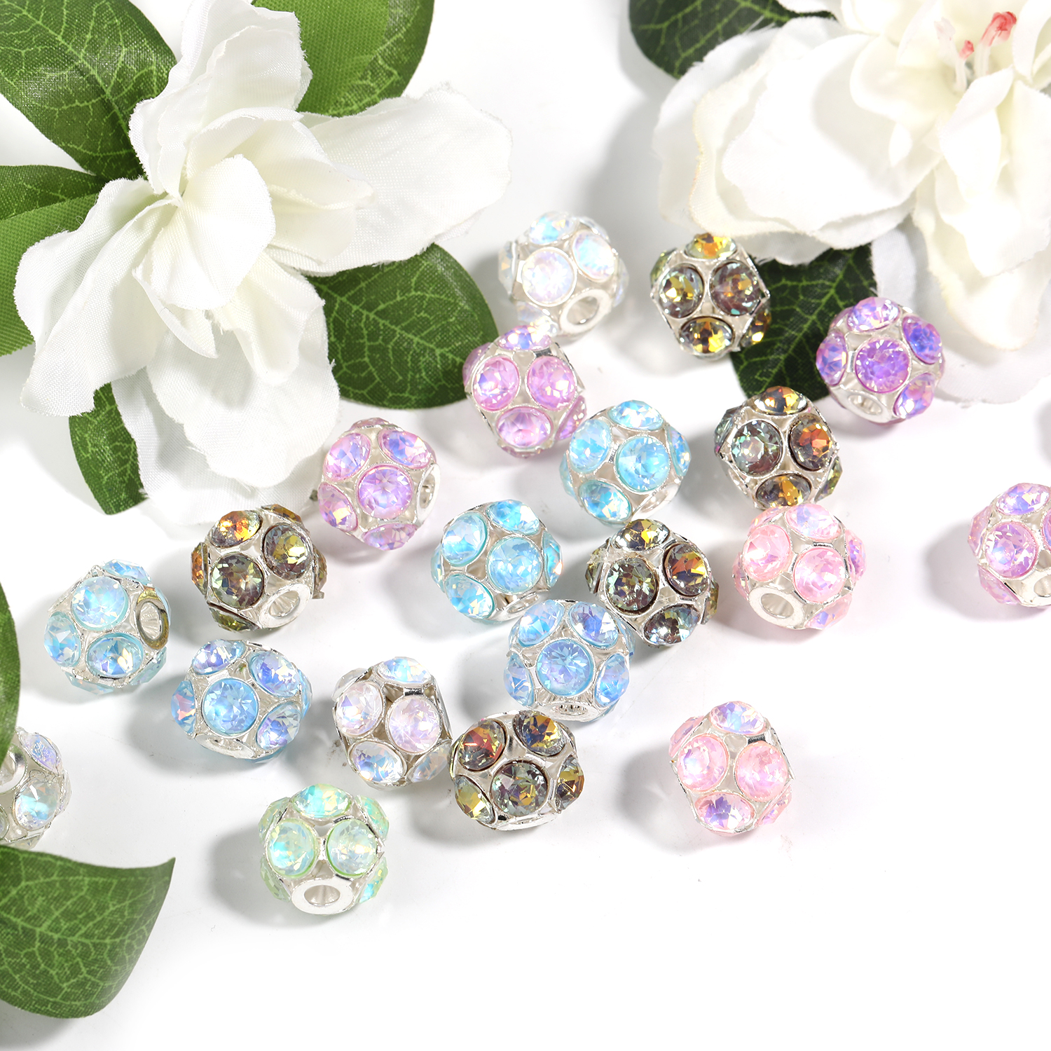 【B130】50pcs  Football shape diamond DIY jewelry in multiple colors-JPM