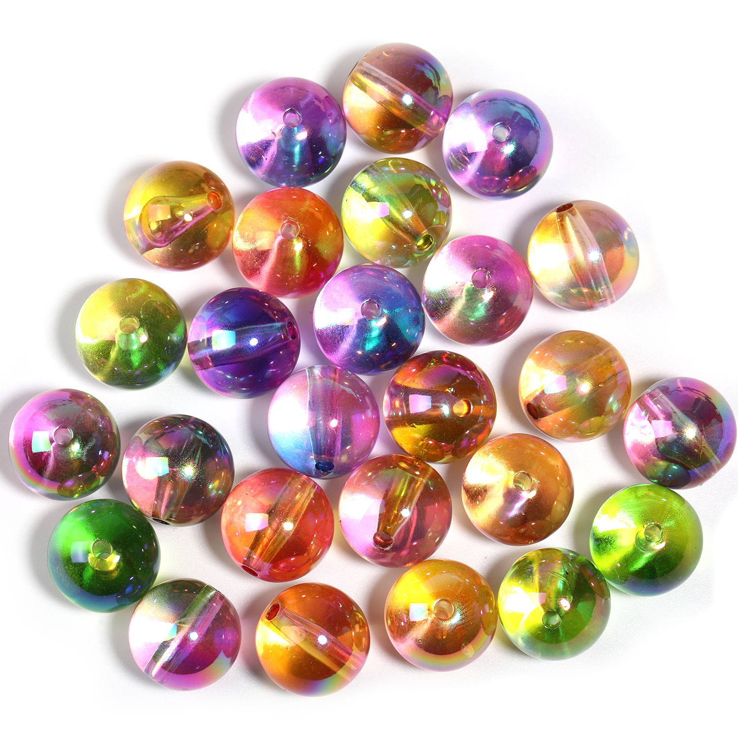 【B185】-Bubble Beads Acrylic Round Glass Beads-JPM
