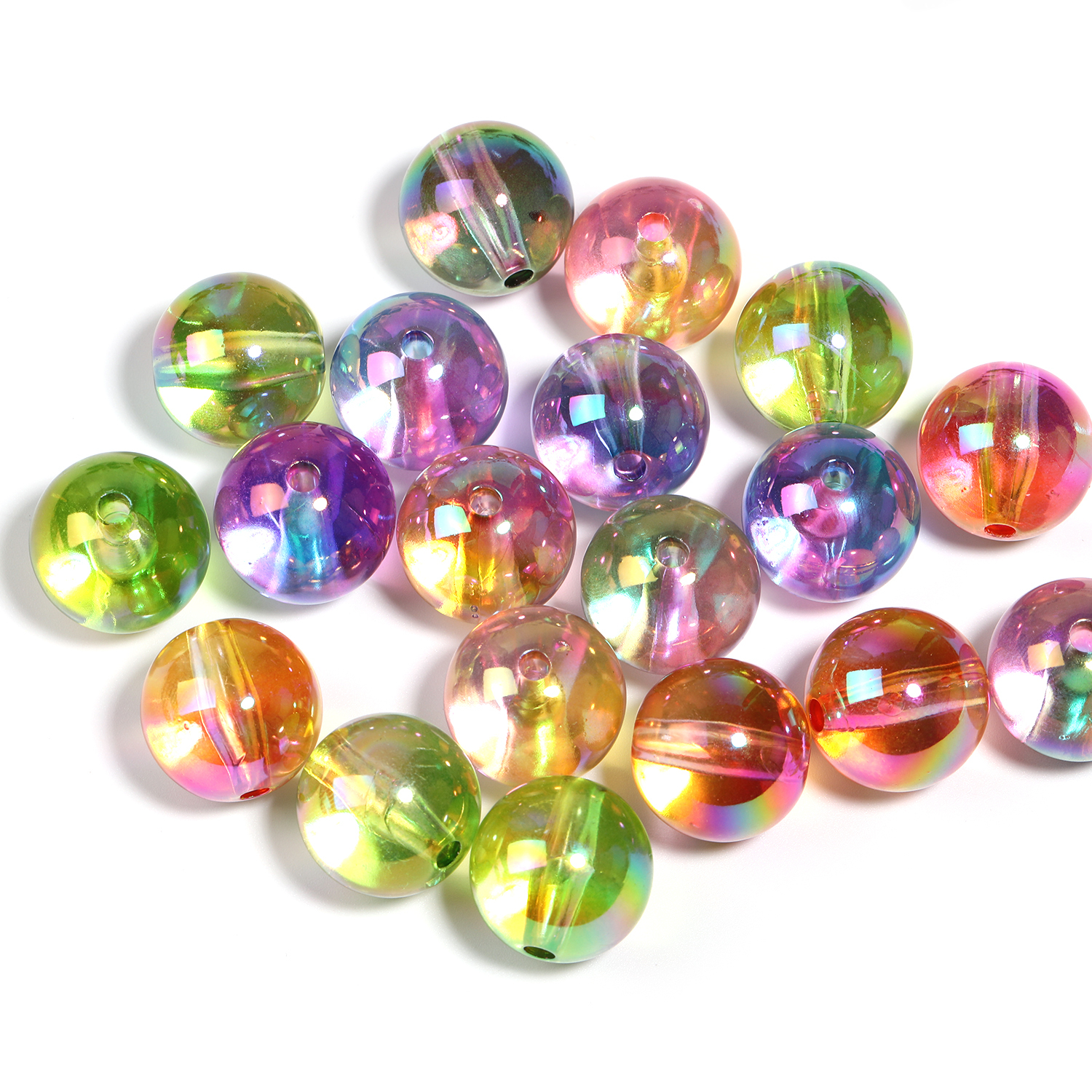 【B185】-Bubble Beads Acrylic Round Glass Beads-JPM
