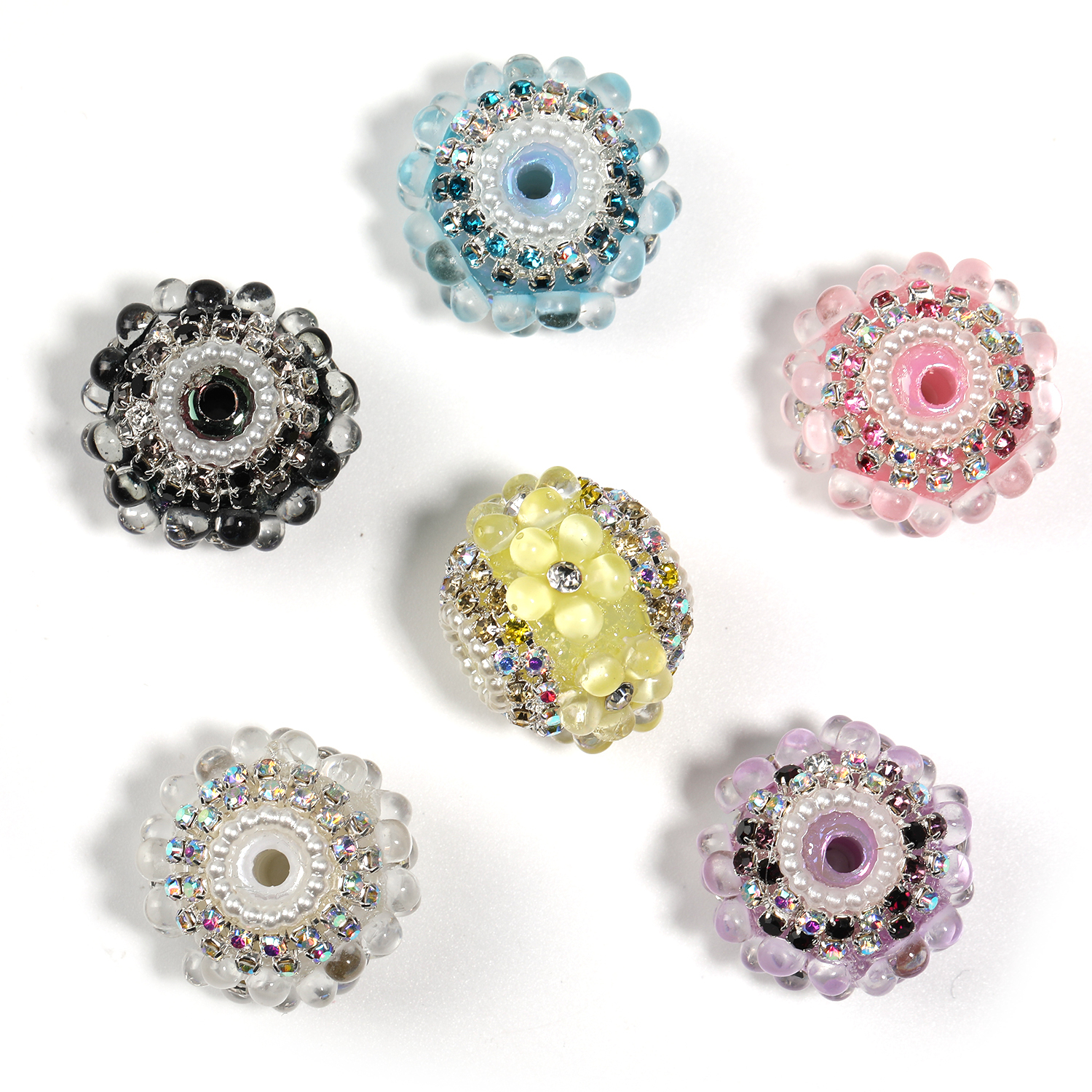 【B188】15pcs  Rhinestone Effect/Round ShapeBeads--JPM