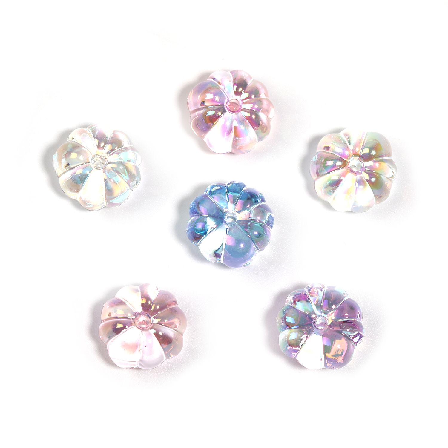 【B191】100pcs UV Plating Transparent Acrylic Pumpkin Shape Beads--JPM