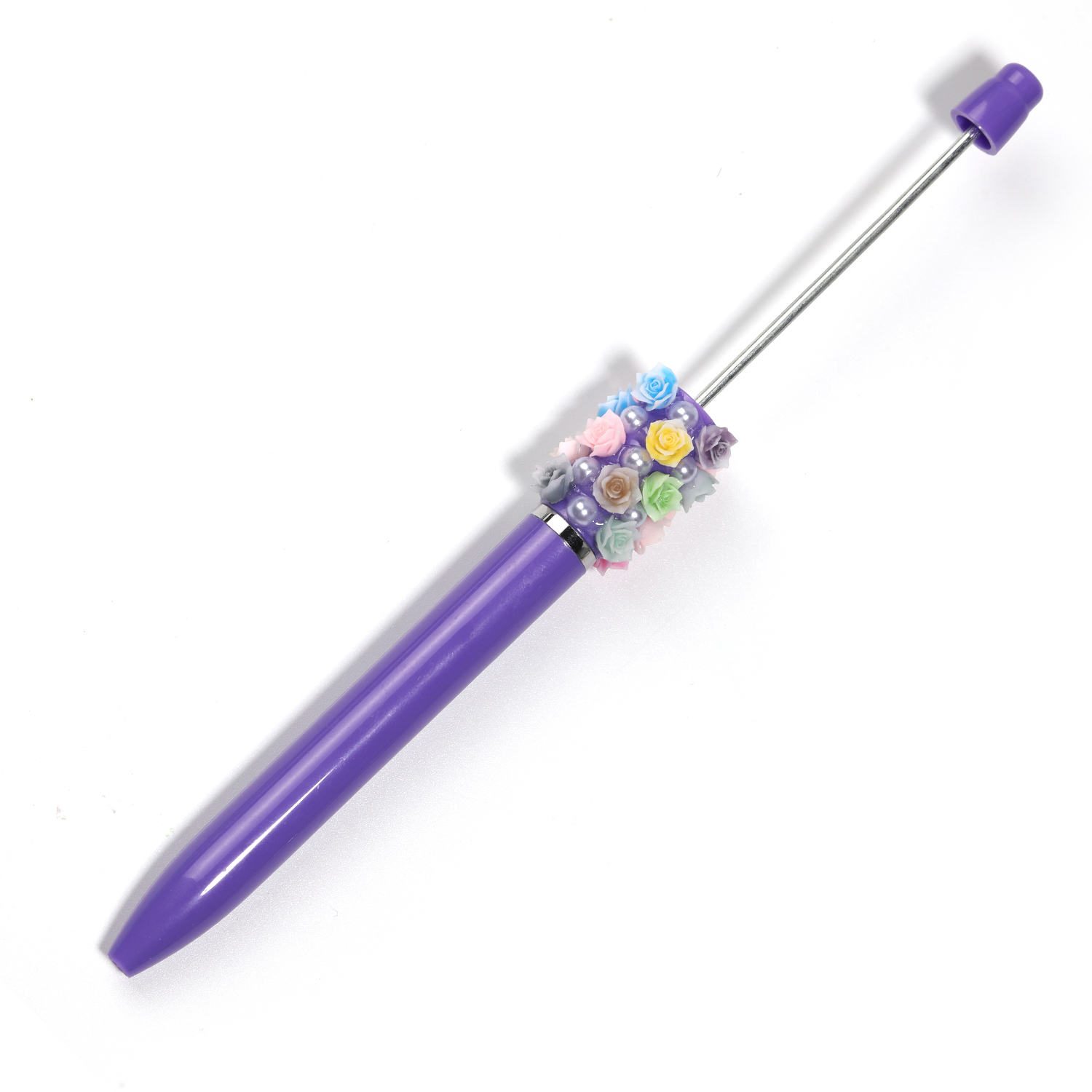 【P187】Adhesive flower pearl beadable pen--JPM