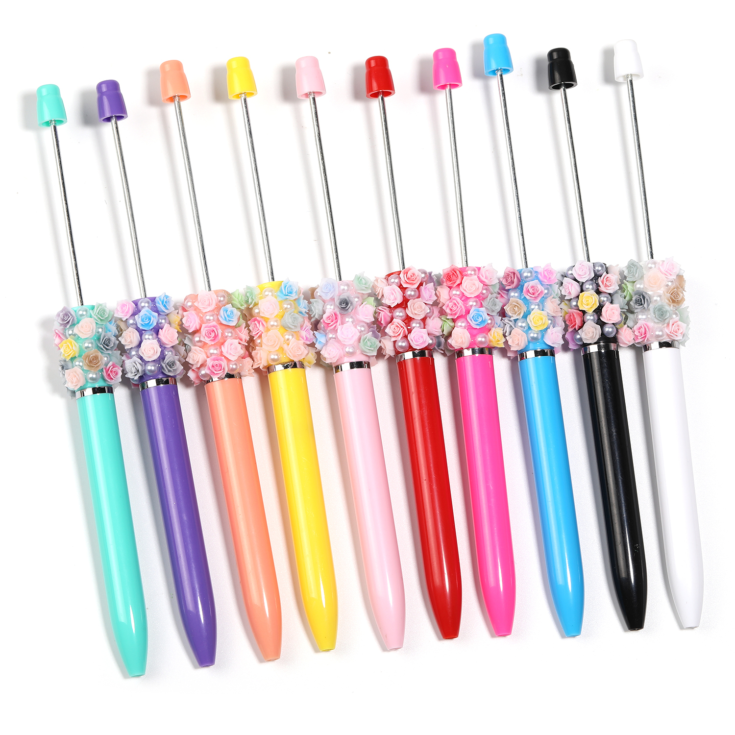 【P187】Adhesive flower pearl beadable pen--JPM