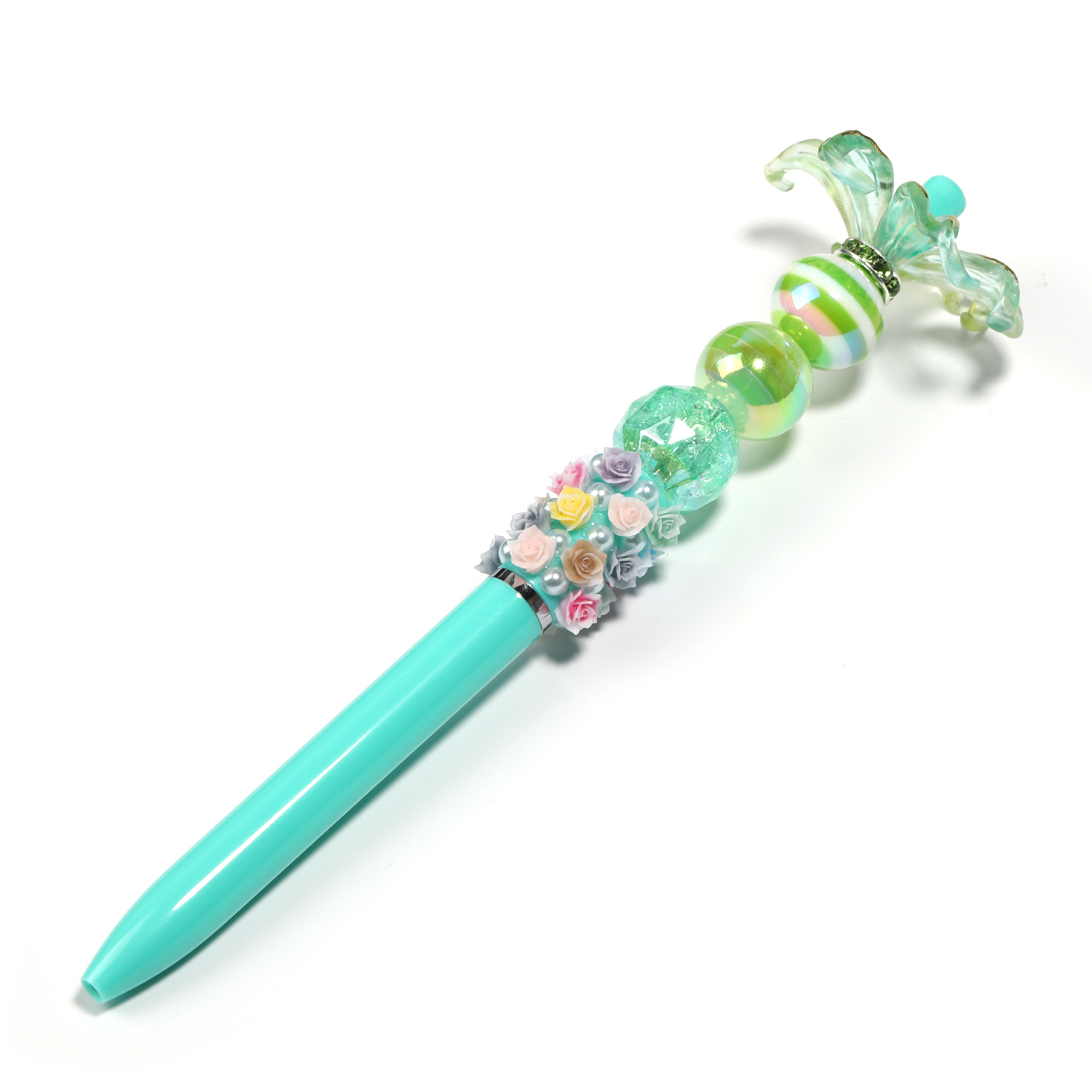 【P187】Adhesive flower pearl beadable pen--JPM