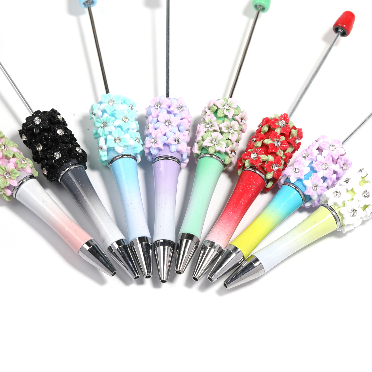 【P204】5pcs Beadable Pens new flower style-JPM
