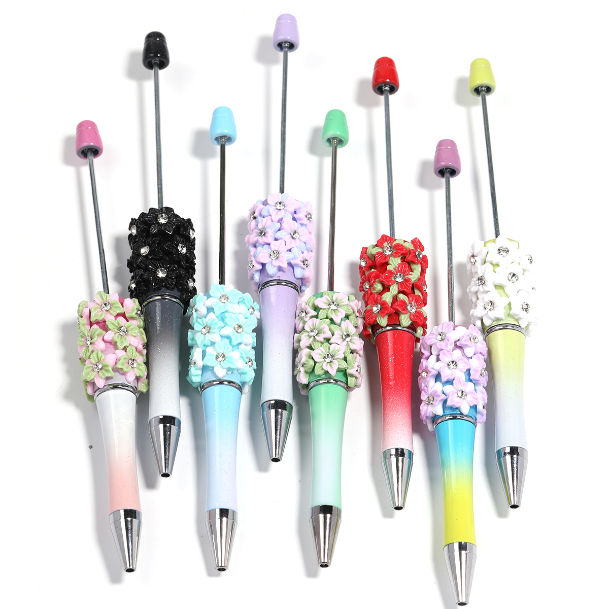 【P204】5pcs Beadable Pens new flower style-JPM