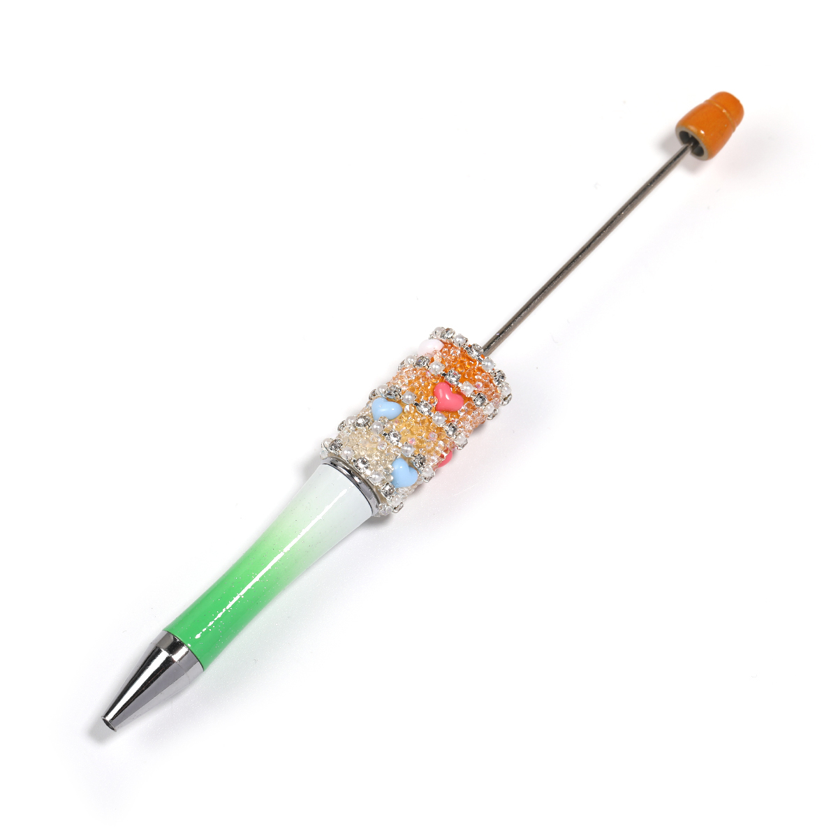 【P208】5pcs Beadable Pens Heart diamond shape-JPM