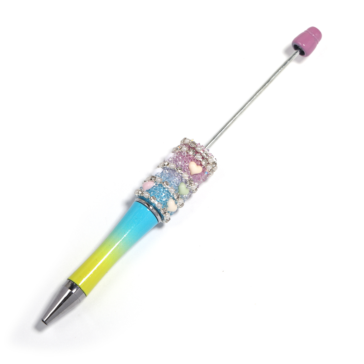 【P208】5pcs Beadable Pens Heart diamond shape-JPM