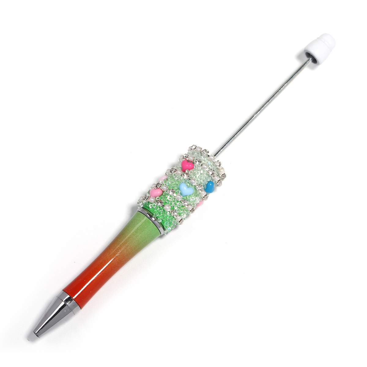 【P208】5pcs Beadable Pens Heart diamond shape-JPM
