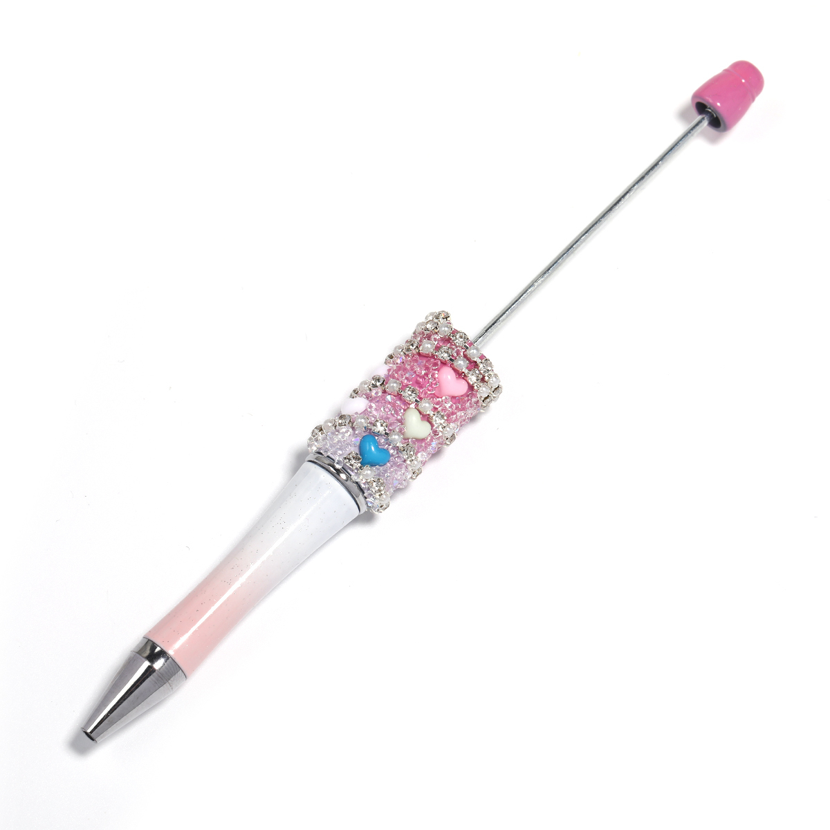 【P208】5pcs Beadable Pens Heart diamond shape-JPM