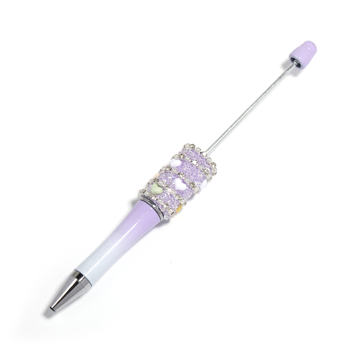 【P208】5pcs Beadable Pens Heart diamond shape-JPM