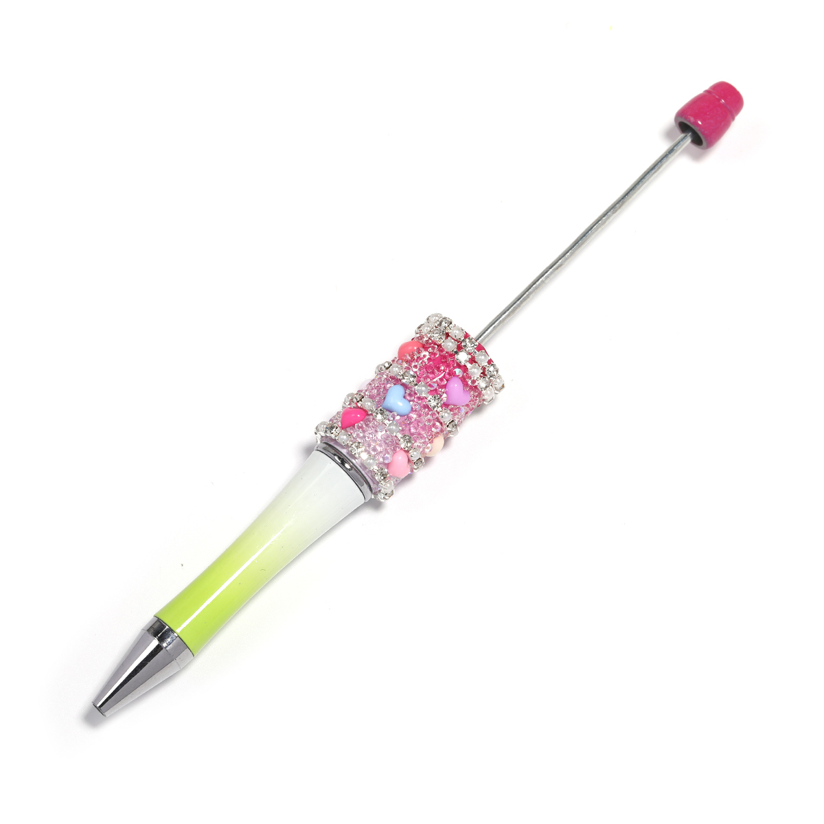 【P208】5pcs Beadable Pens Heart diamond shape-JPM