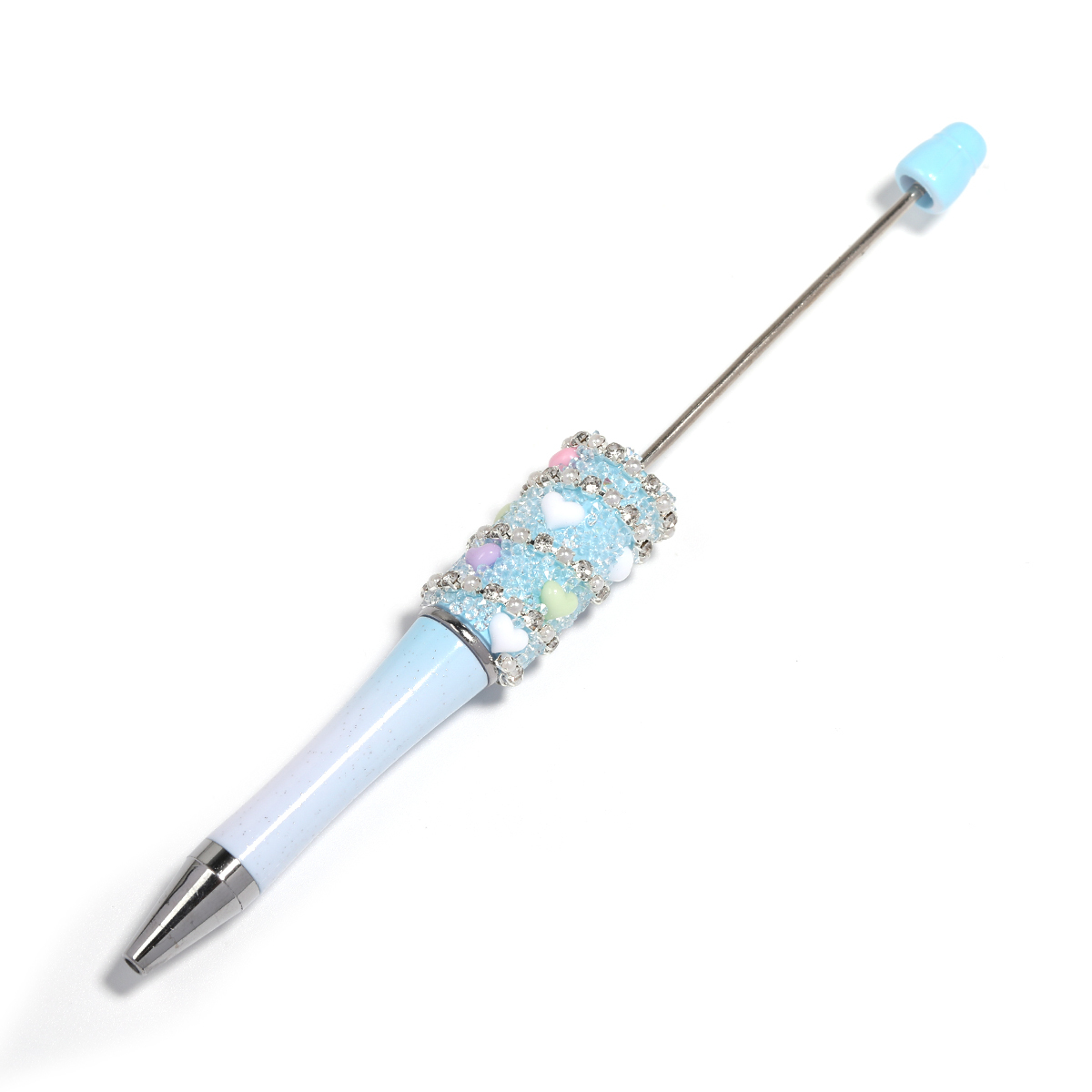 【P208】5pcs Beadable Pens Heart diamond shape-JPM