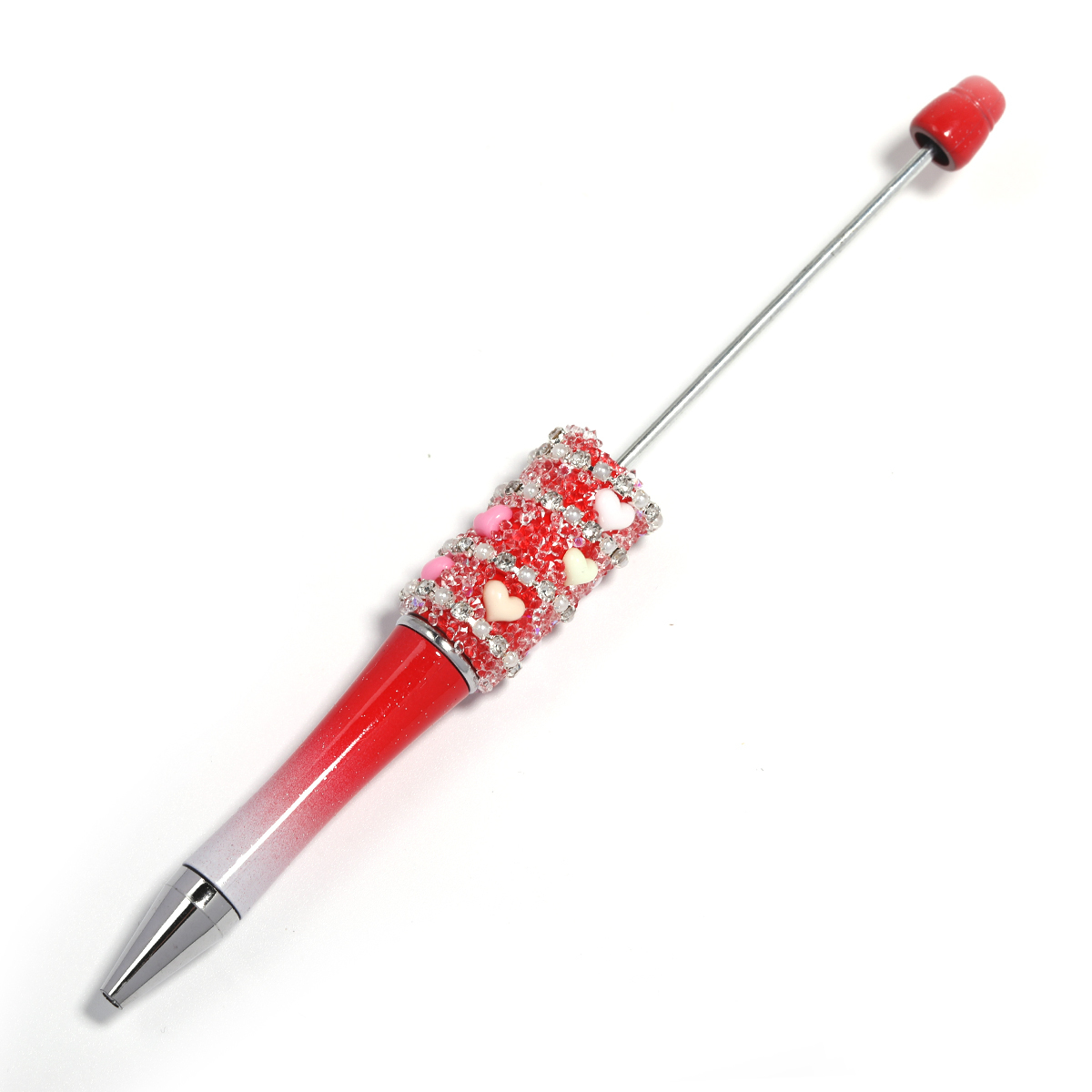 【P208】5pcs Beadable Pens Heart diamond shape-JPM