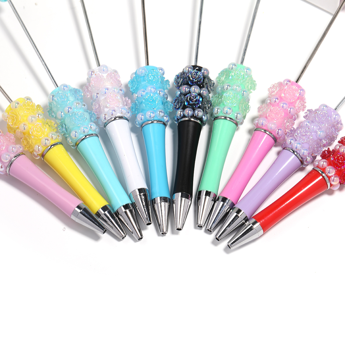 【P206】5pcs Beadable Pens pearl flower shape-JPM