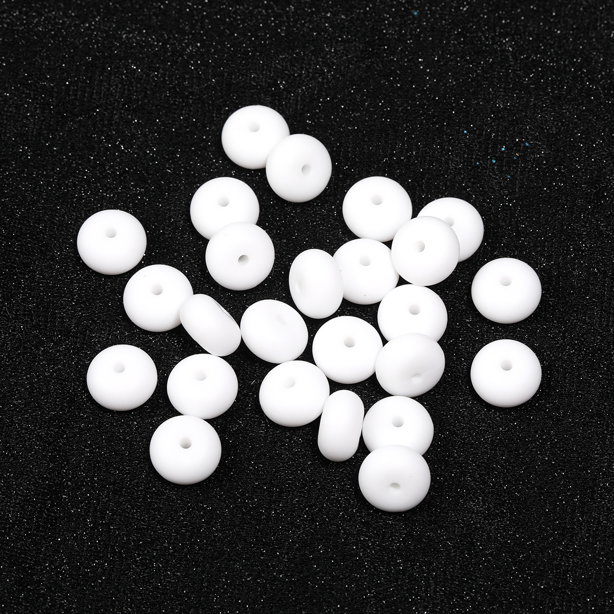 200pcs 【B212】Beads, Silicone Abacus Beads Bulk Multicolor Rubber Beads-JPM