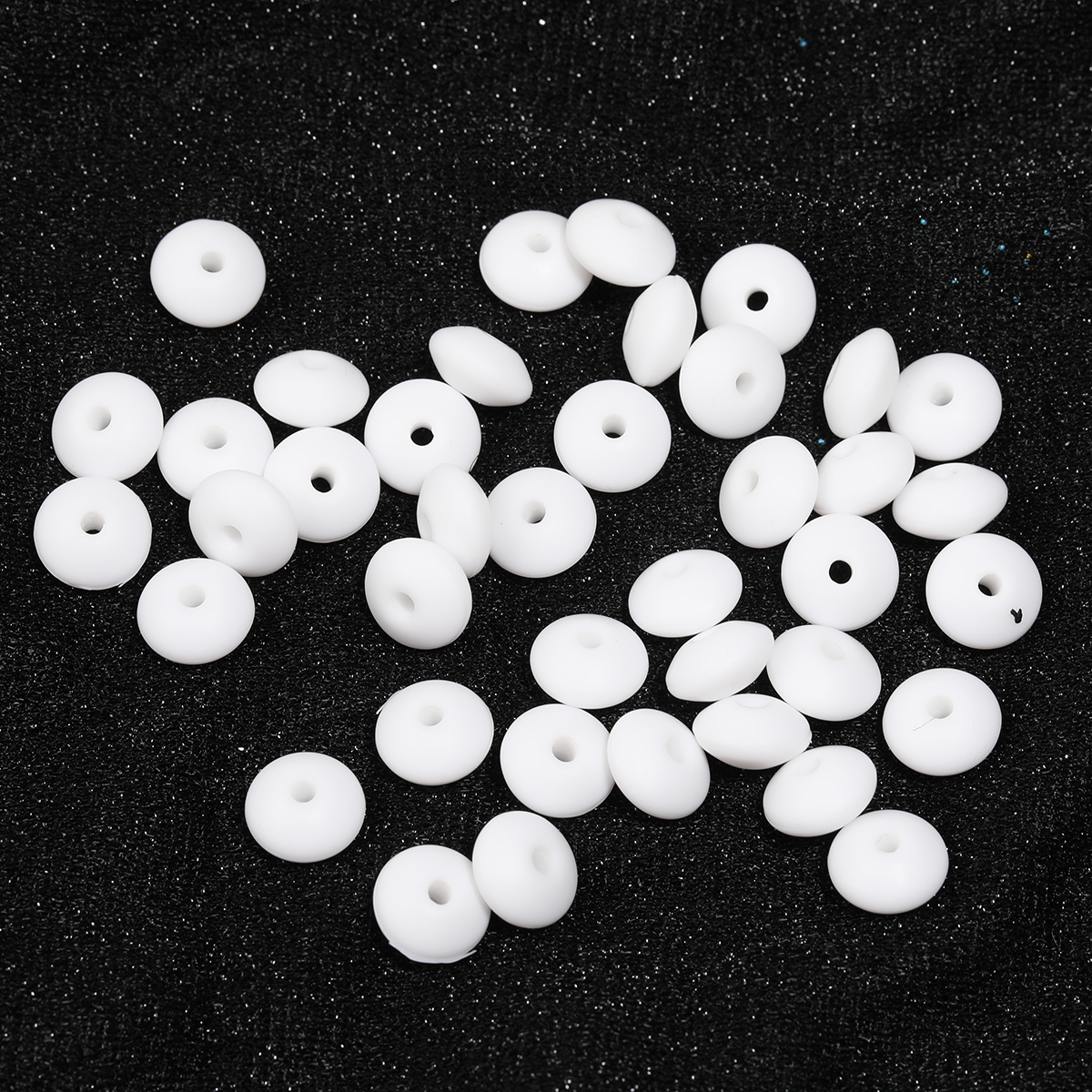 200pcs 【B212】Beads, Silicone Abacus Beads Bulk Multicolor Rubber Beads-JPM