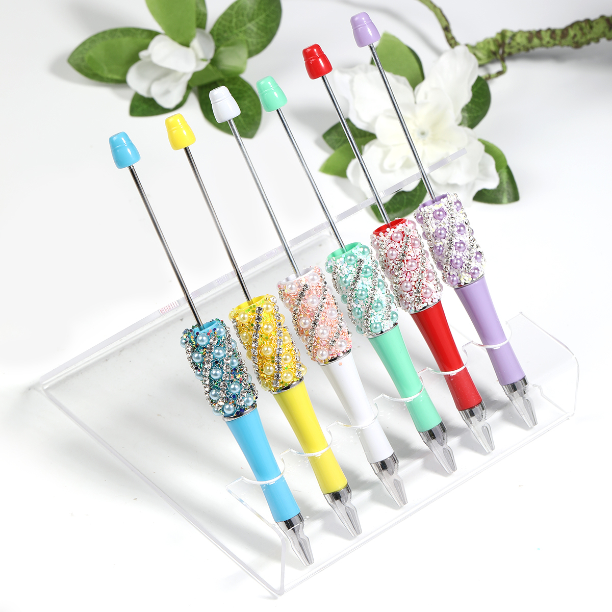 【P207】5pcs pearl claw chain beadable pen -JPM
