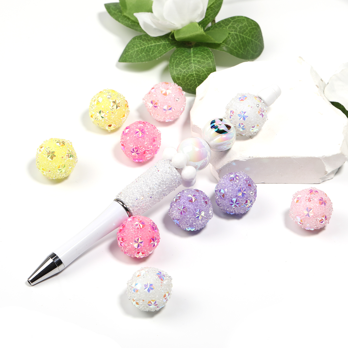 【B222】25pcs crystal star flower beads-JPM