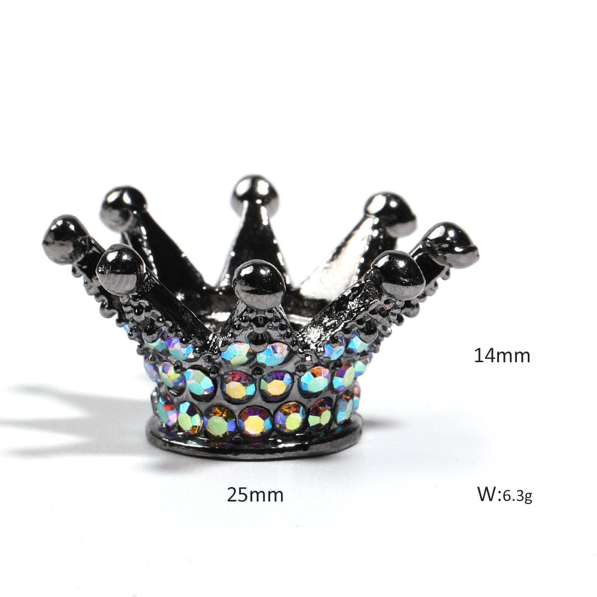 【C20】Crown Charm Spacer Beads Zircon Rhinestone Beads for DIY Bracelet pen Jewelry Making-JPM