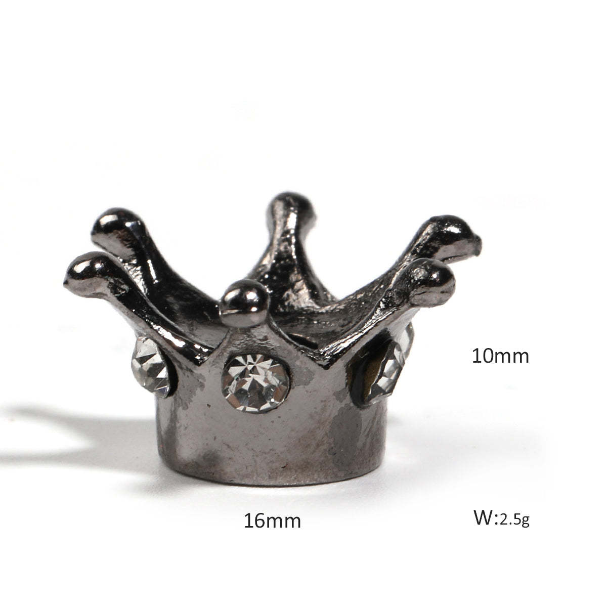 【C20】Crown Charm Spacer Beads Zircon Rhinestone Beads for DIY Bracelet pen Jewelry Making-JPM