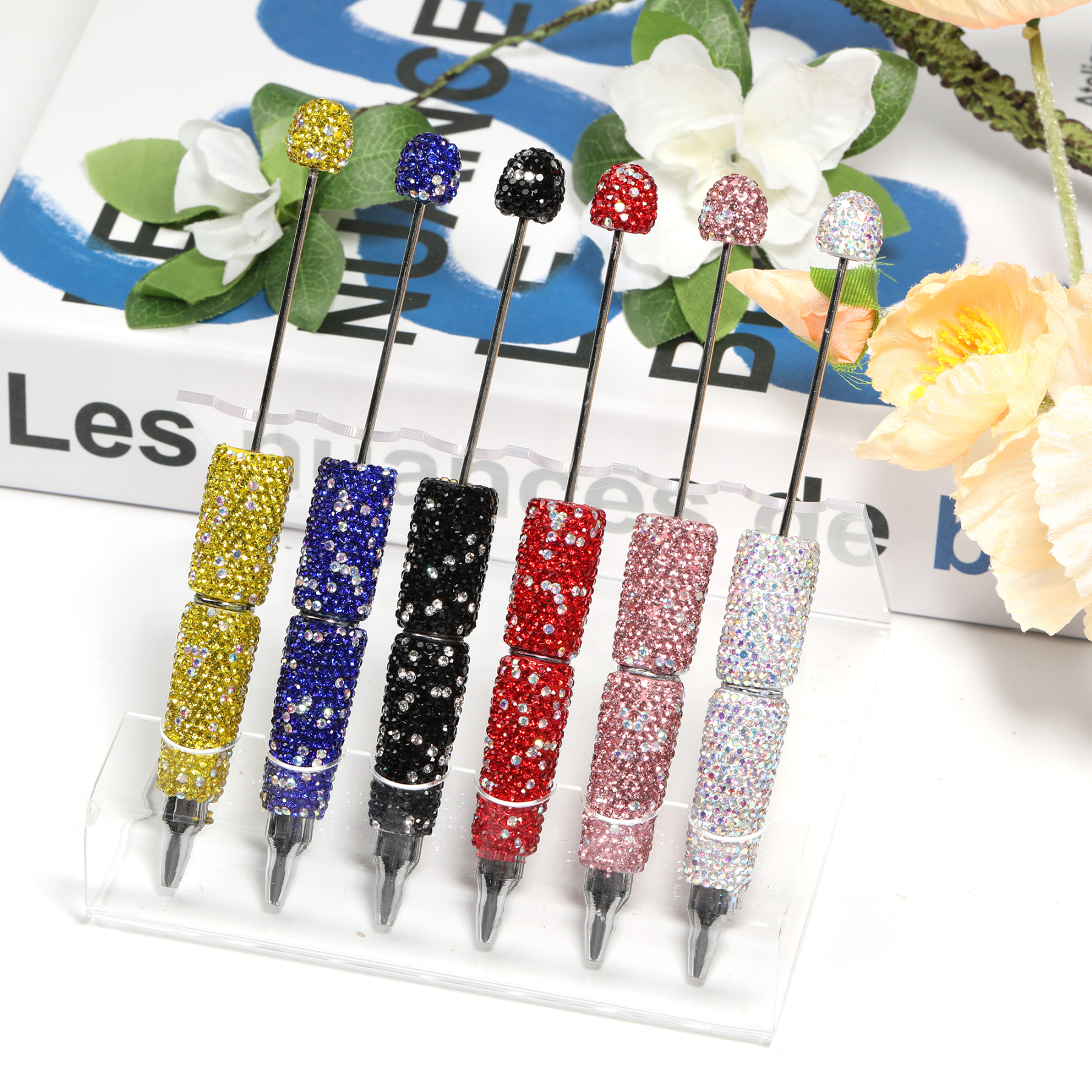 【P227】7pcs Rhinestone  beadable pen -JPM