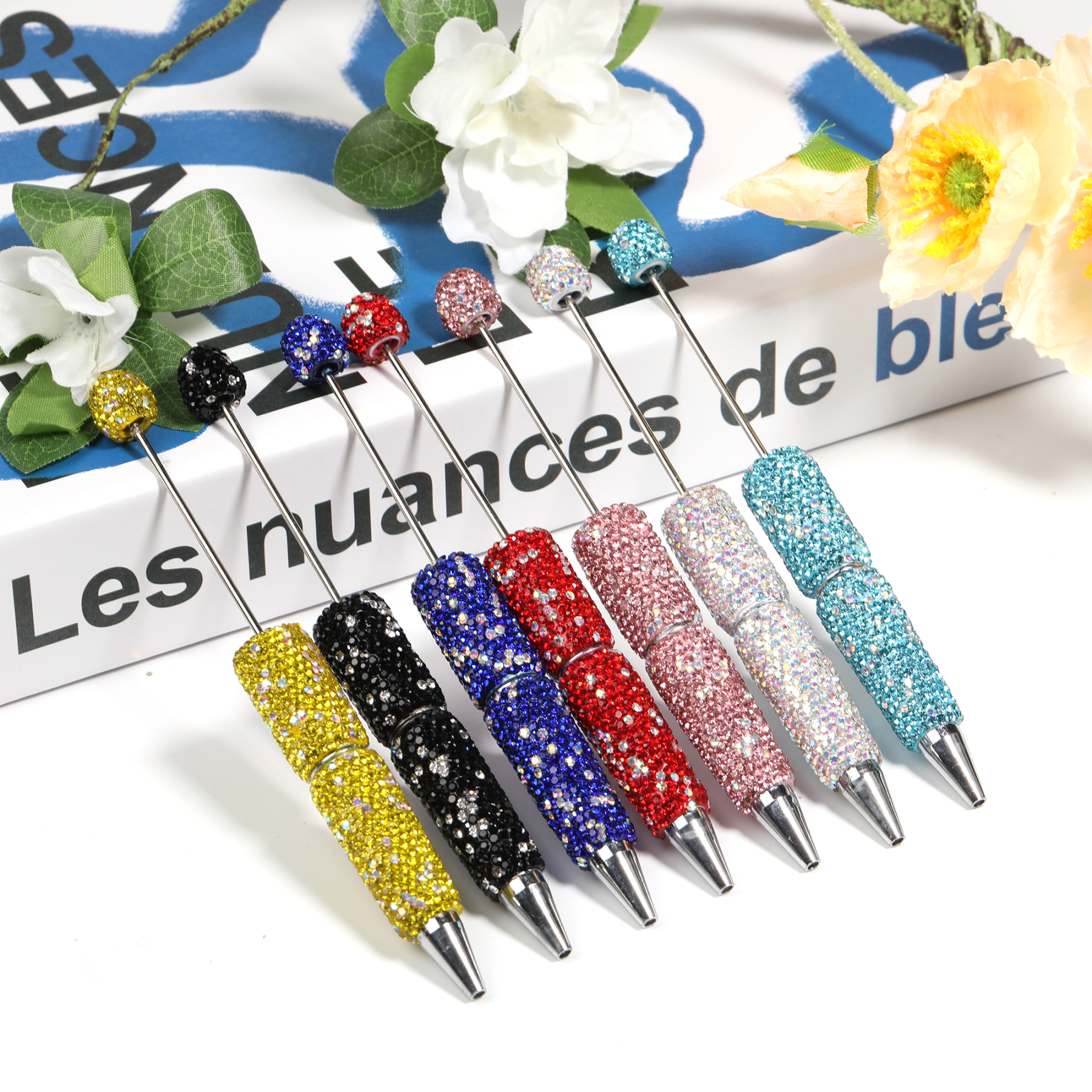 【P227】7pcs Rhinestone  beadable pen -JPM
