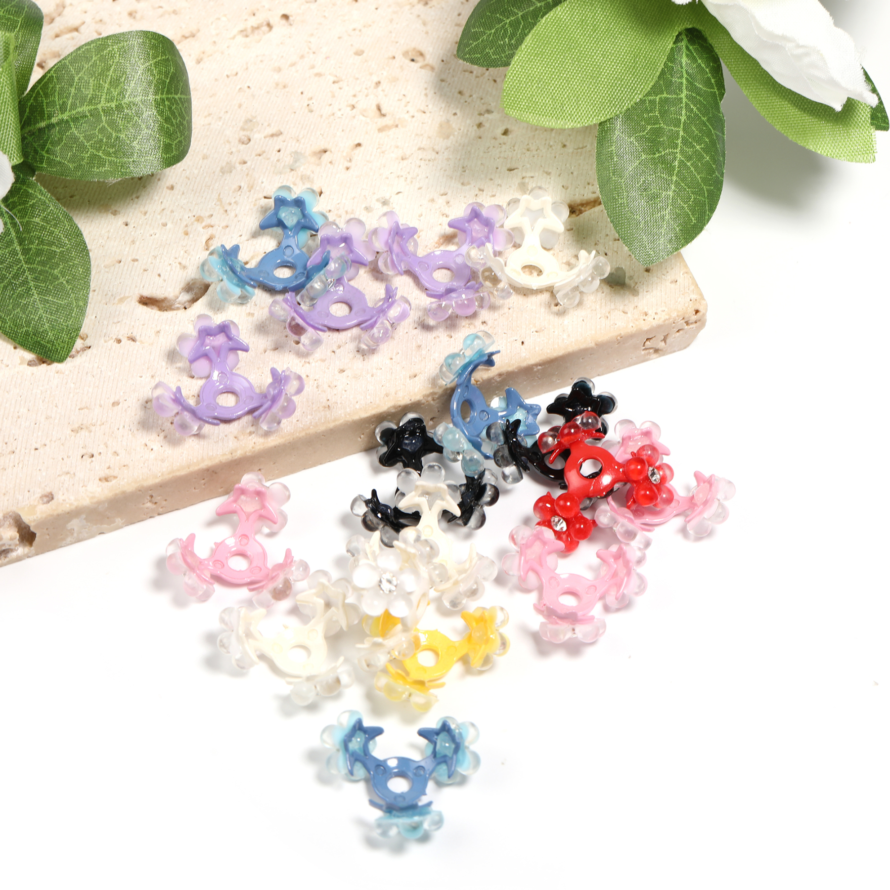 【B211】30pcs petal shape three petals beads-JPM