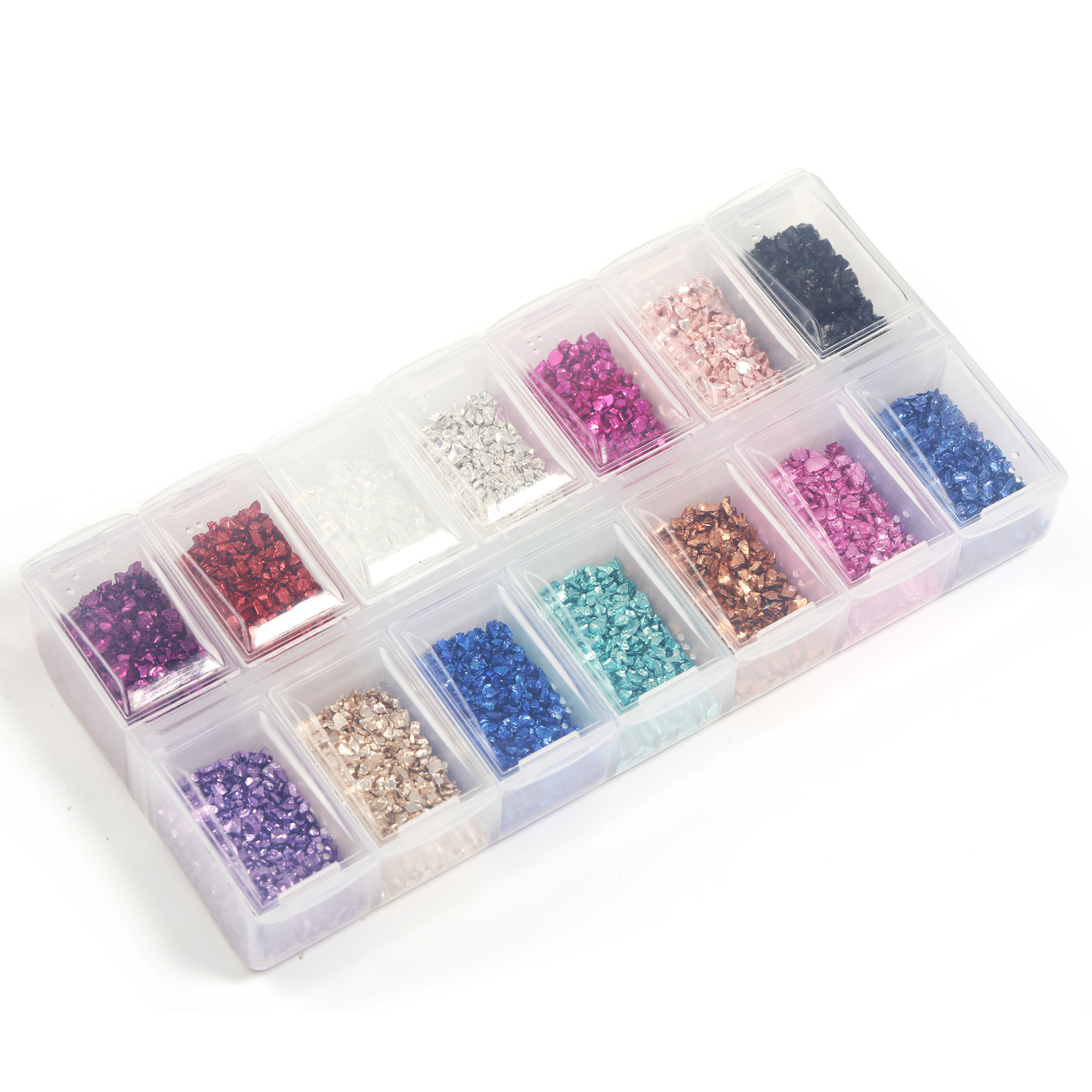 【T223】Mixed Color Transparent Rhinestone Box-JPM
