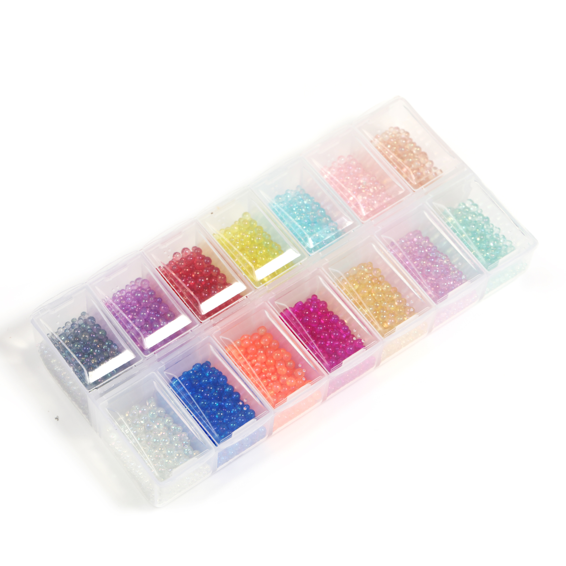 【T223】Mixed Color Transparent Rhinestone Box-JPM