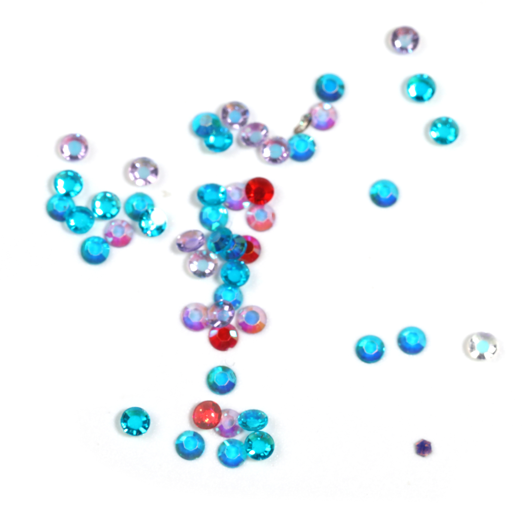 【T223】Mixed Color Transparent Rhinestone Box-JPM