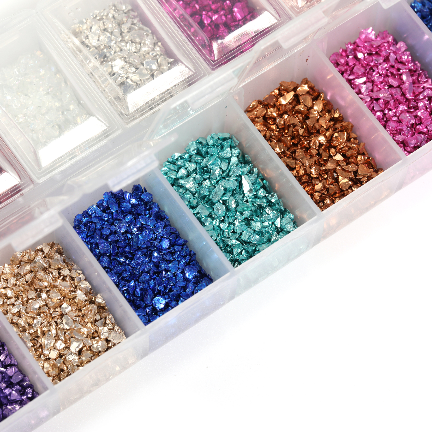 【T223】Mixed Color Transparent Rhinestone Box-JPM