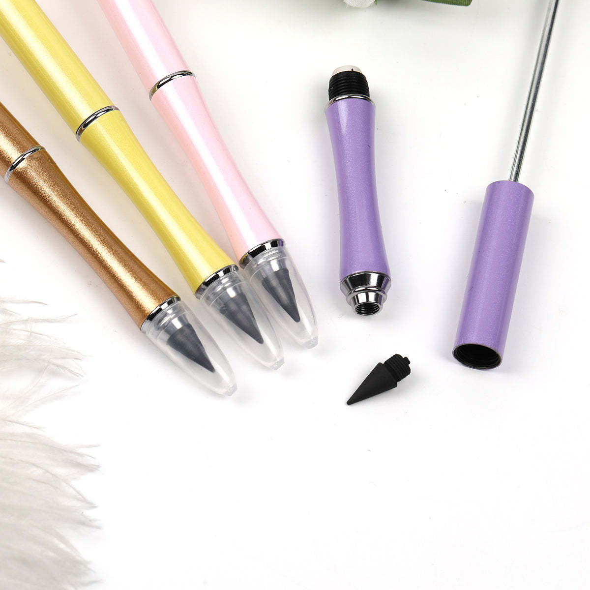 【P3】5pcs  Diy beaded pencil painting no sharpening no ink writing continuous pencil-JPM