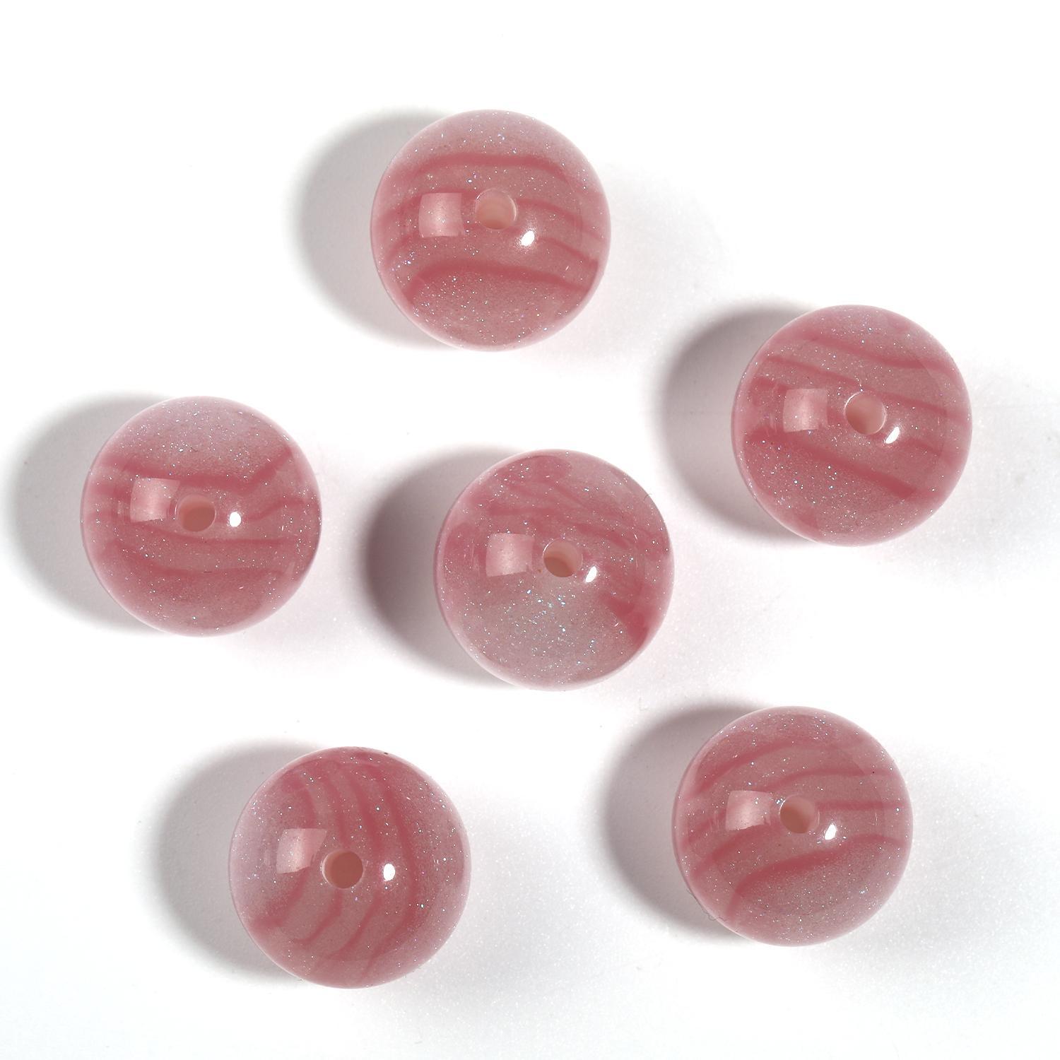 【B105】50pcs DIY resin starry sky gilt round beads loose beads handmade-JPM