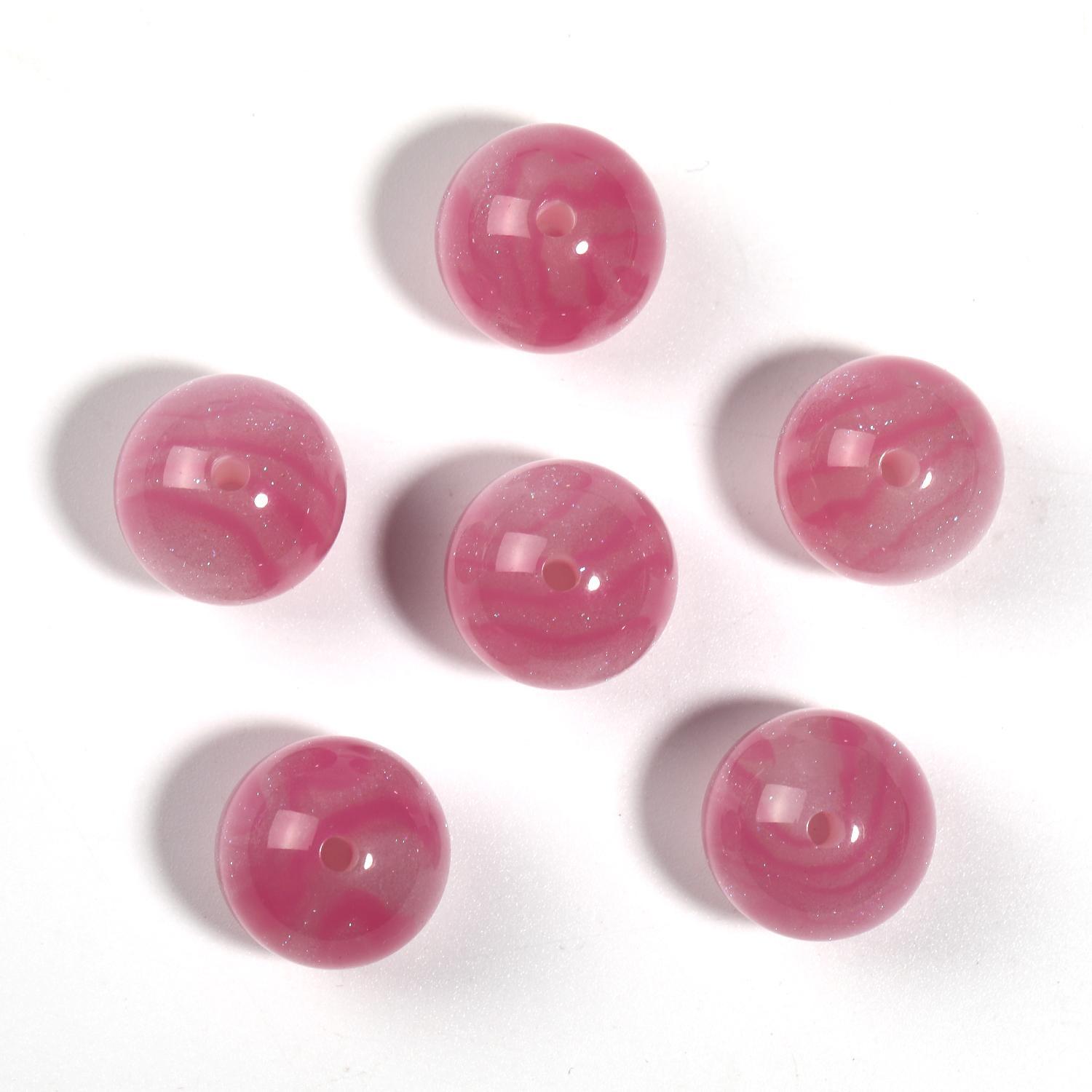 【B105】50pcs DIY resin starry sky gilt round beads loose beads handmade-JPM