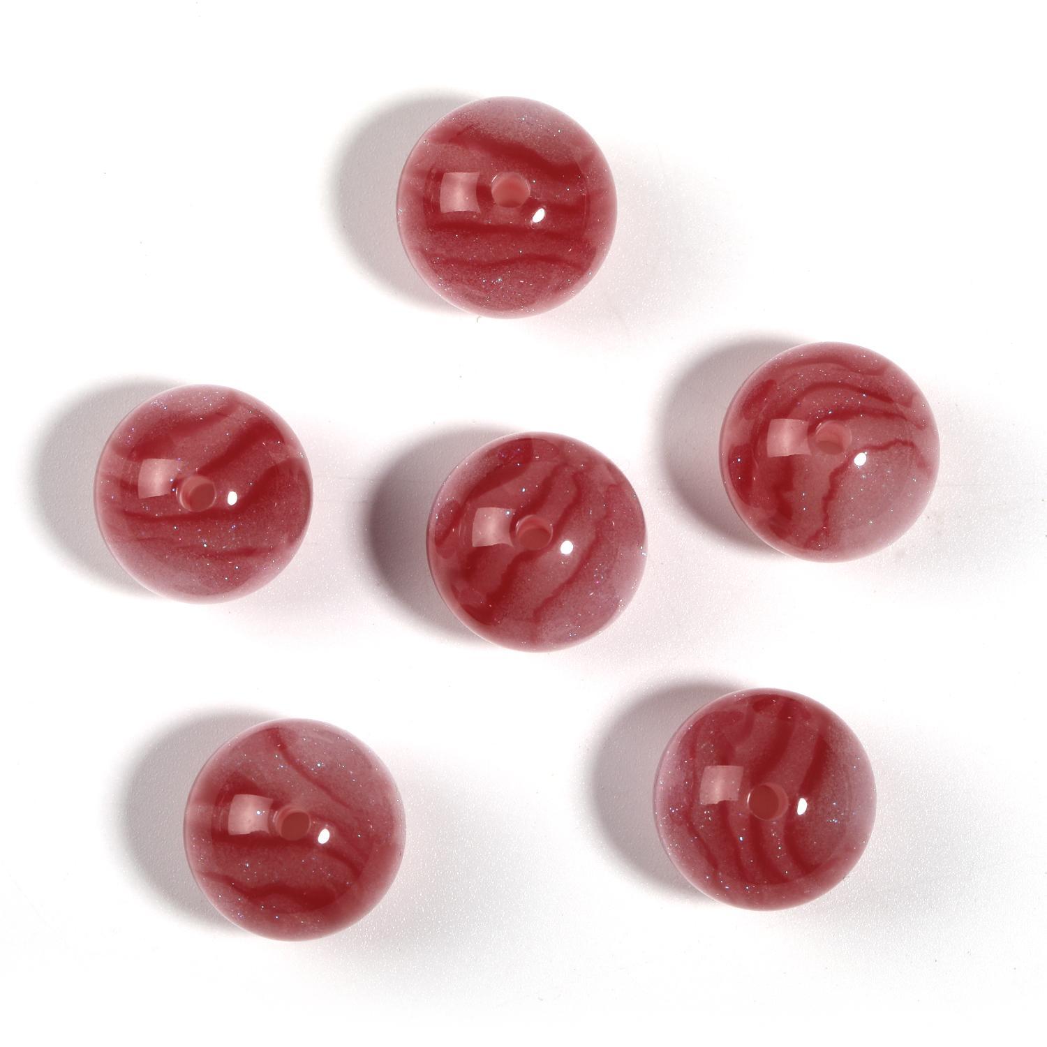 【B105】50pcs DIY resin starry sky gilt round beads loose beads handmade-JPM