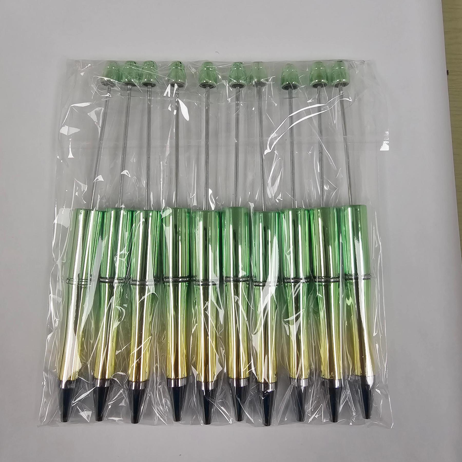 【P1】Beadable Pens Bulk Plastic Bead Ballpoint Pens for DIY 