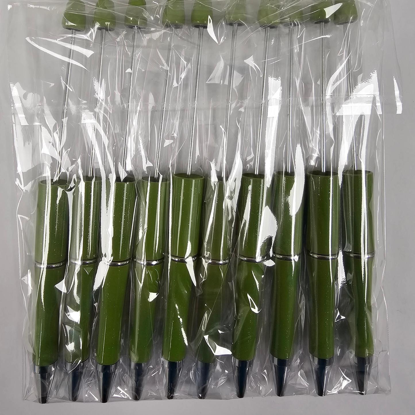 【P1】Beadable Pens Bulk Plastic Bead Ballpoint Pens for DIY 