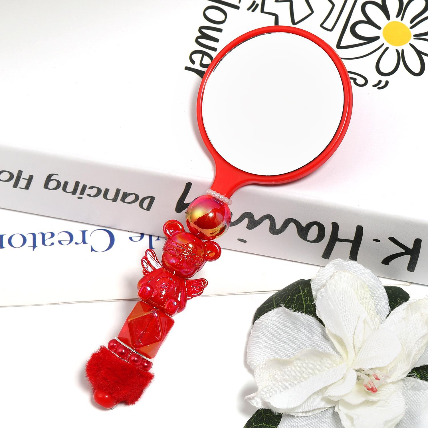 【P254】5PCS Hand-held round DIY beaded portable mirror 5pc Letter opener-JPM