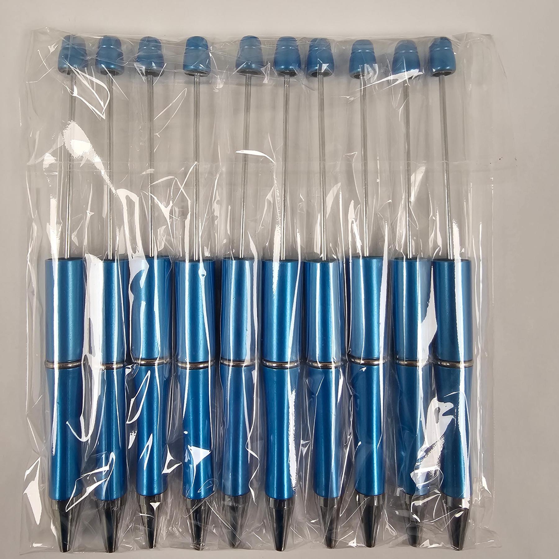 【P1】Beadable Pens Bulk Plastic Bead Ballpoint Pens for DIY 