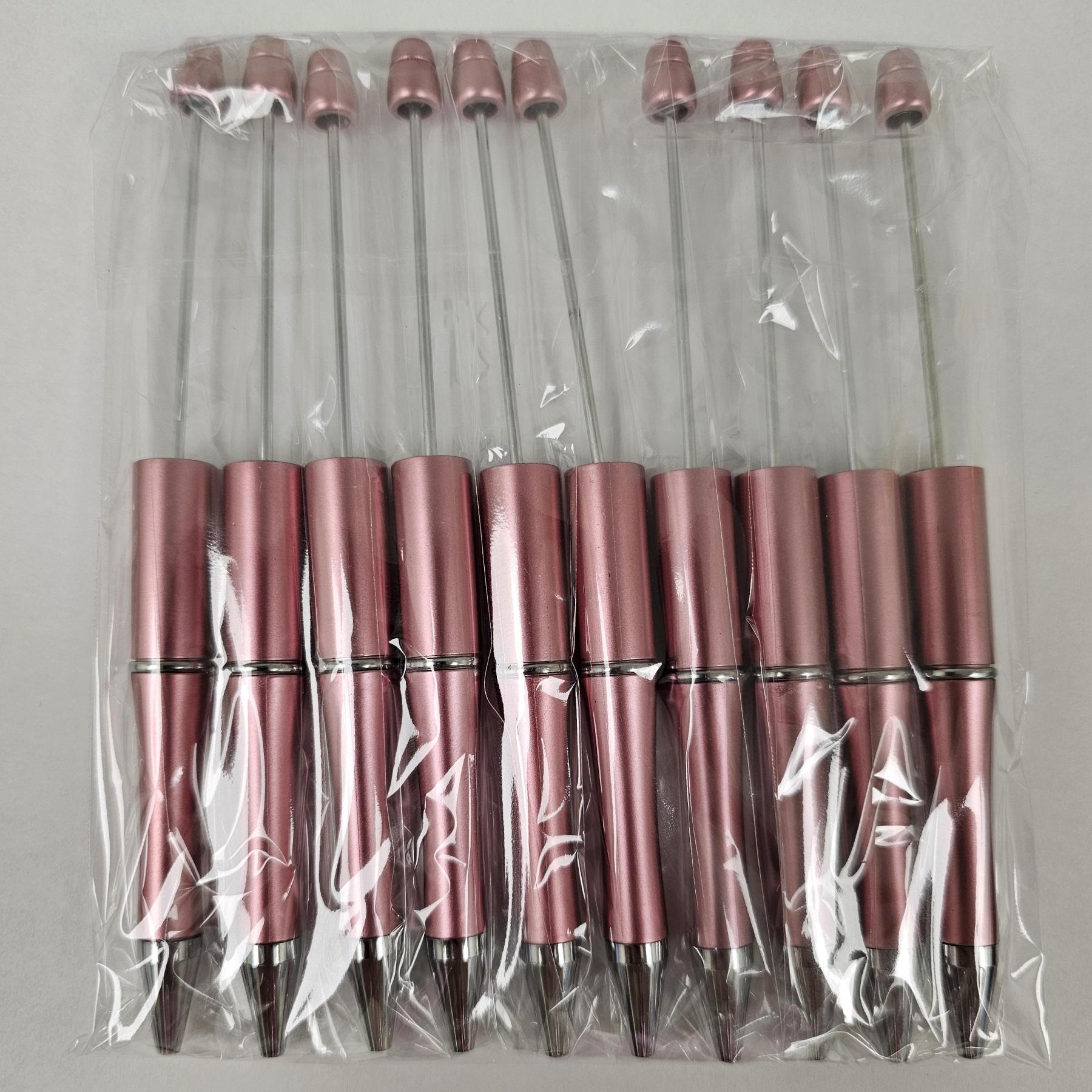 【P1】Beadable Pens Bulk Plastic Bead Ballpoint Pens for DIY 