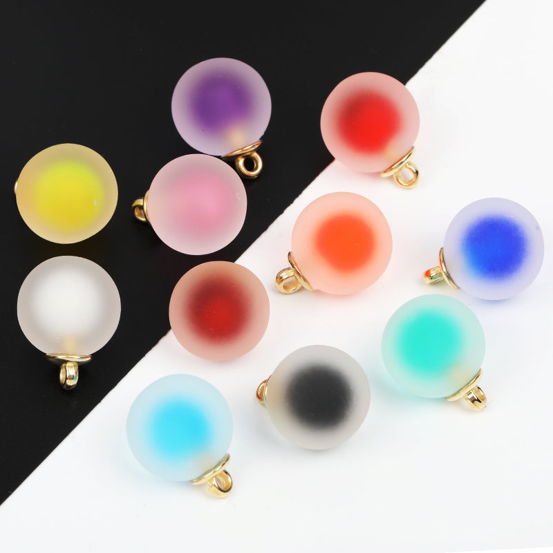 【B112】100 Pcs Colorful Frosted Ball Pendants Frosted  Multicolor Frosted Ball Charm for DIY-JPM