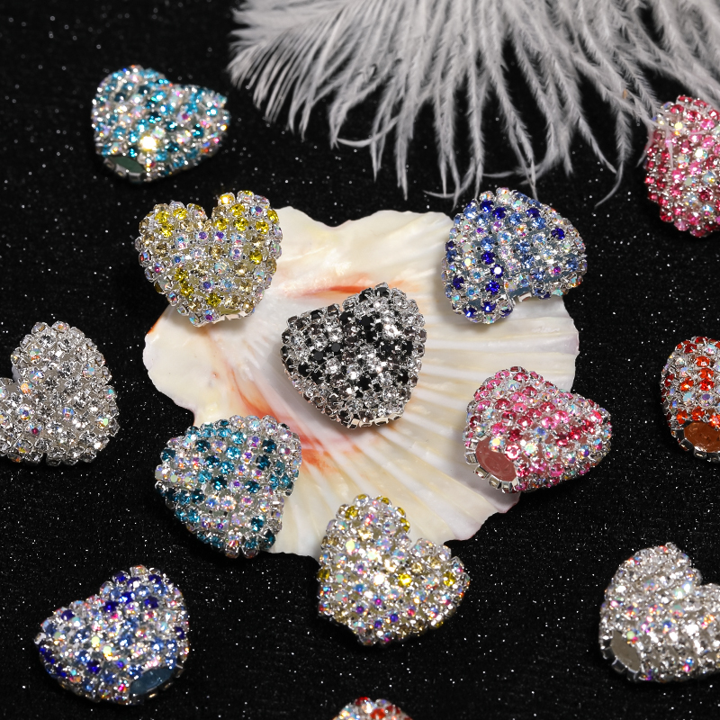 【B114】Vintage Style Sparkling Heart Shape Rhinestone Trinket Jewelry-JPM