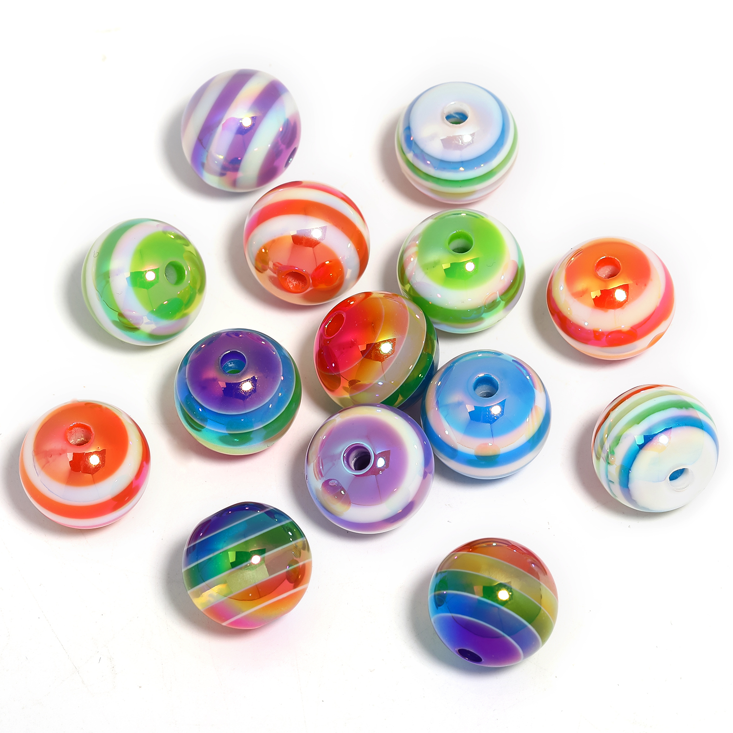 【B153】100pcs UV striped beads for DIY pen -JPM