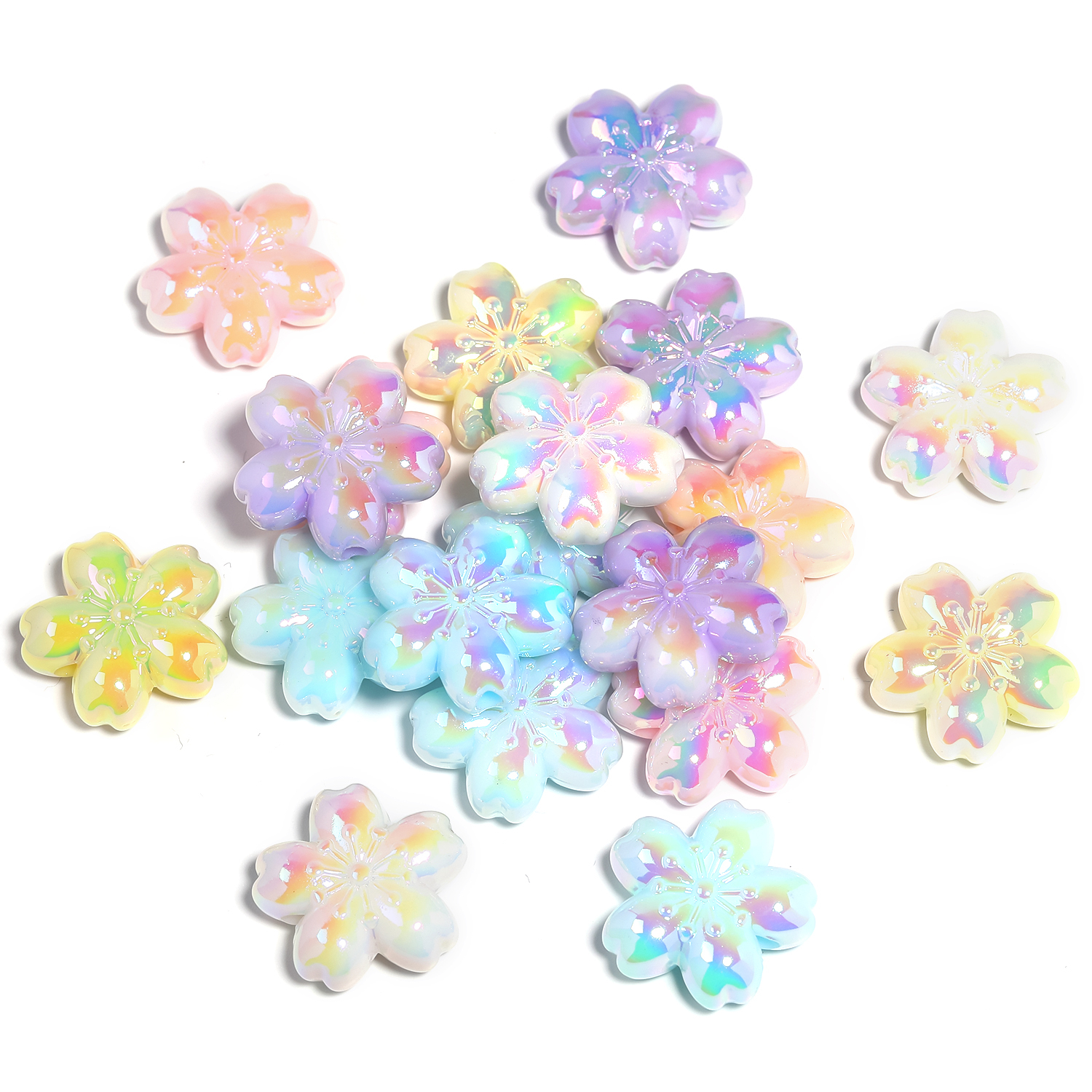 【B167】 Acrylic Enamel Cherry Blossom Flower Beads for Handmade DIY-JPM