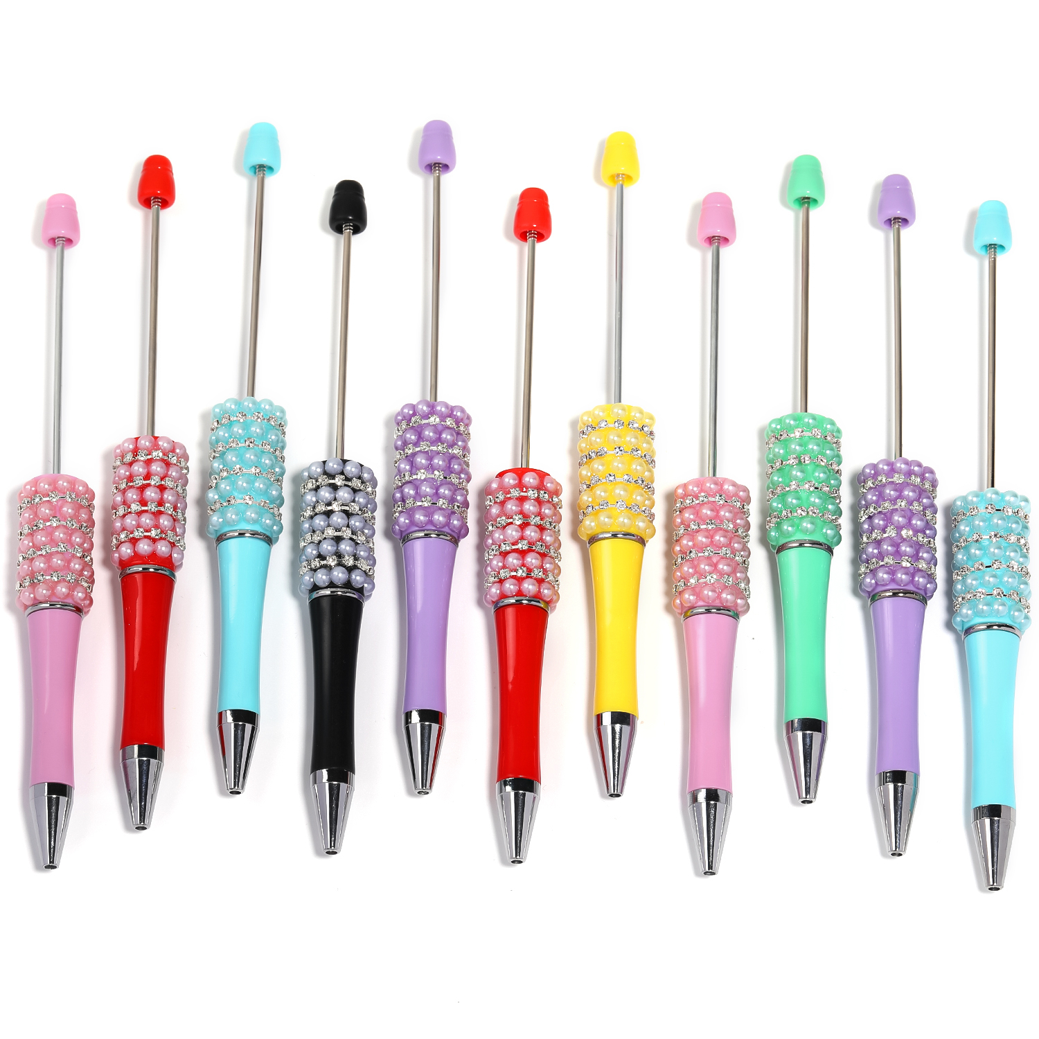 【P174】5pcs  Bead Ballpoint Pen pearl Beadable Pen -JPM