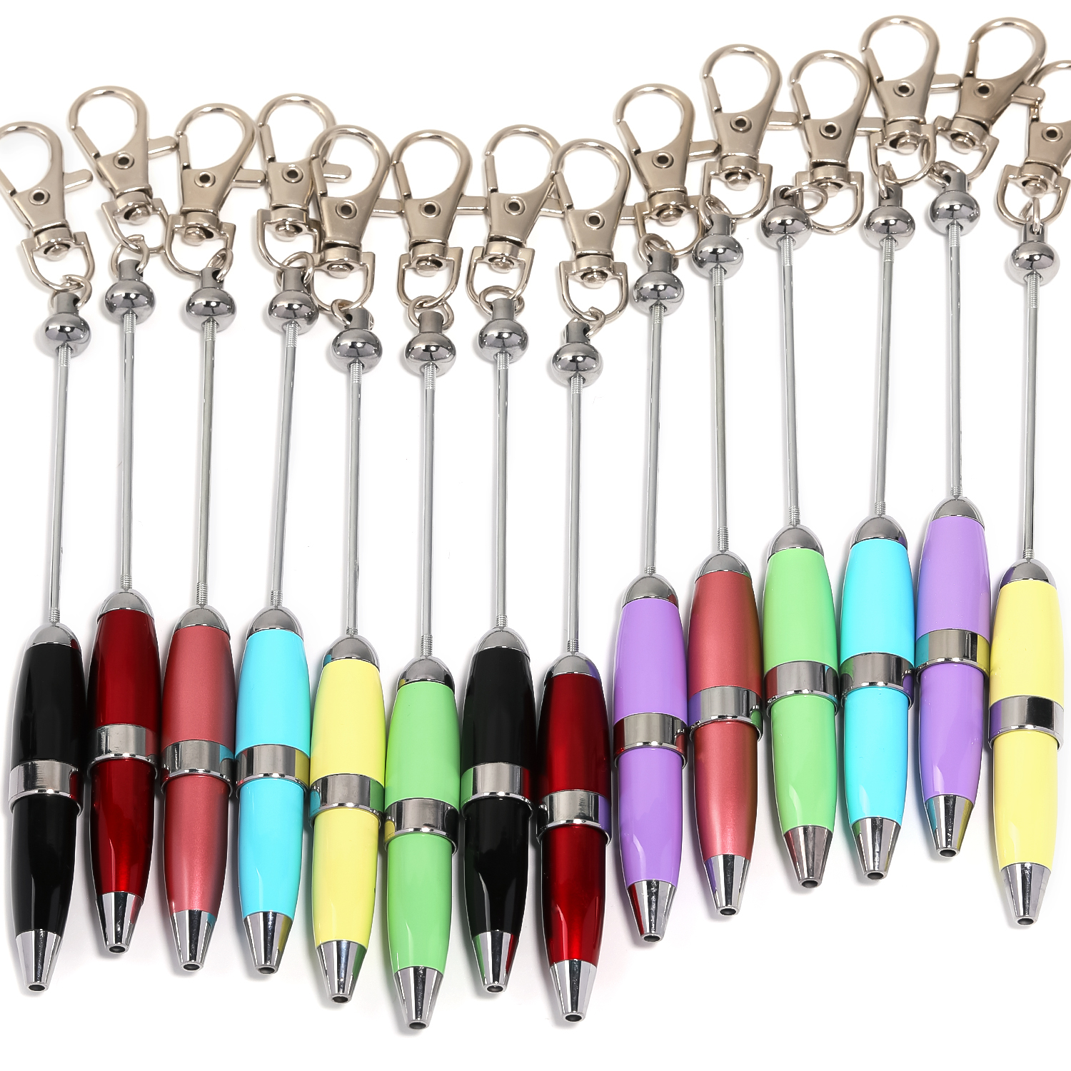 【P170】5pcs  Mini Beadable Keychain Pen DIY -JPM