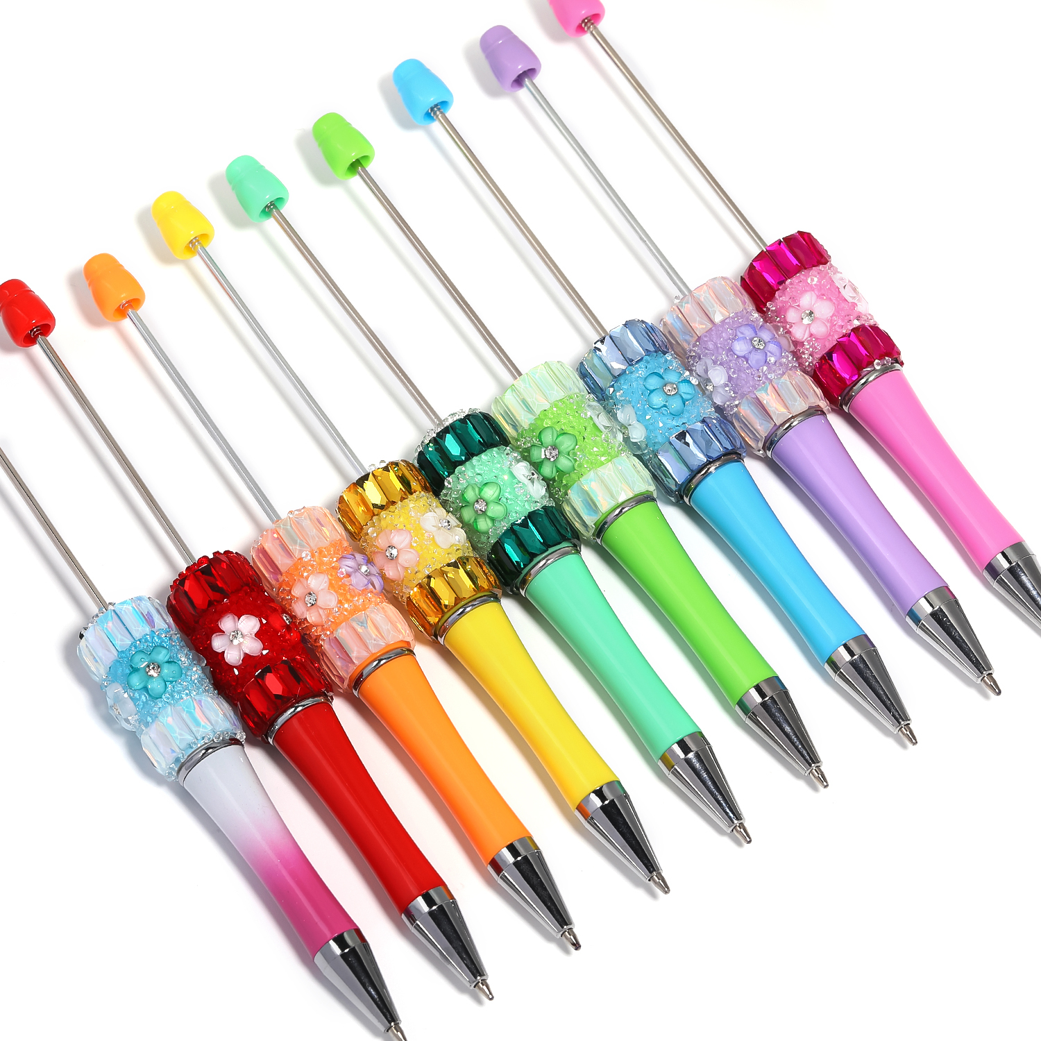 【P181】5pcs Beadable Pens new petal diamond style-JPM