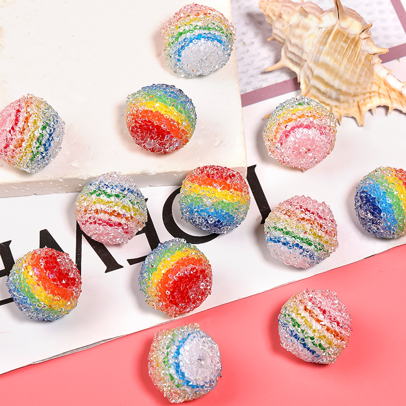 【B221】25pcs rainbow beads-JPM