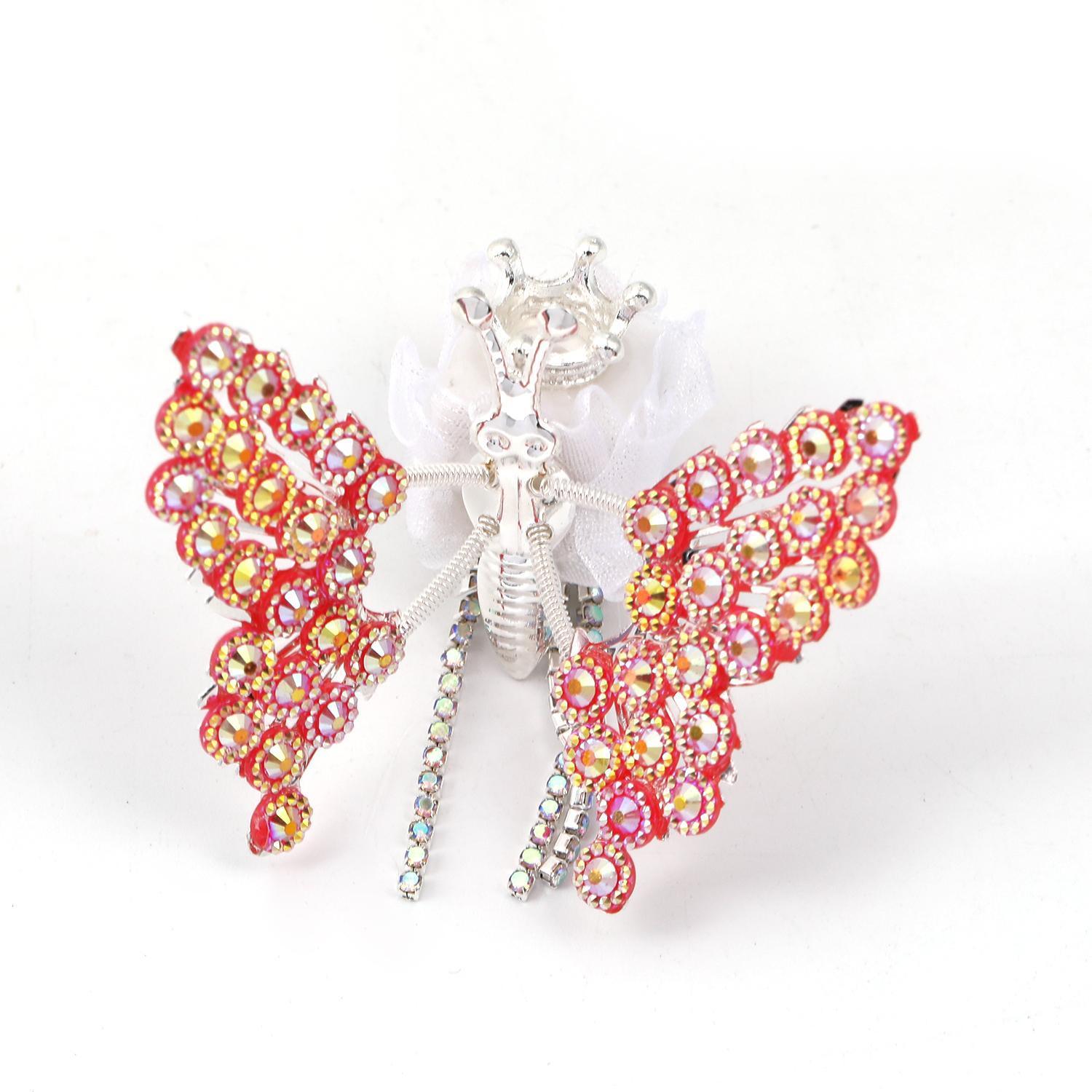 【B59】10pcs  Moving rhinestone butterfly diy pen jewelry-JPM